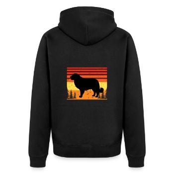 Estrela Mountain Dog Lover Silhouette Retro Sunset - Veste à capuche bio Premium Unisexe - noir - Dos - Nico (187cm)