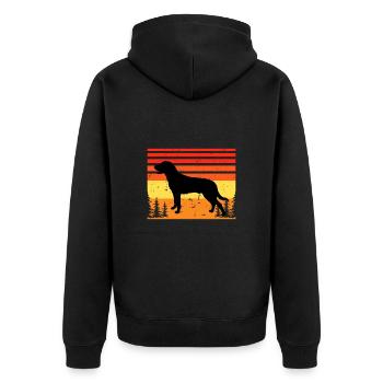 Estonian Hound Dog Lover Silhouette Vintage Sunset - Unisex Premium Organic Zip Hoodie - black - Back - Nico (187cm)
