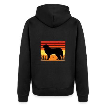 Great Pyrénées Dog Lover Silhouette Vintage Sunset - Veste à capuche bio Premium Unisexe - noir - Dos - Nico (187cm)