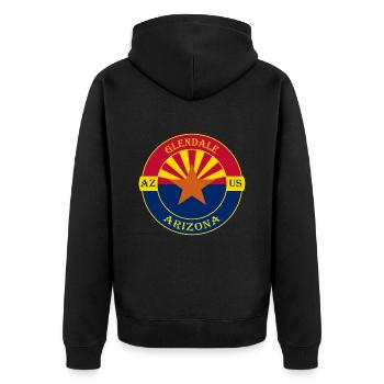 Glendale Arizona Flag USA Travel Souvenir Badge - Veste à capuche bio Premium Unisexe - noir - Dos - Nico (187cm)