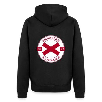 Birmingham Alabama Flag USA Travel Souvenir Badge - Veste à capuche bio Premium Unisexe - noir - Dos - Nico (187cm)