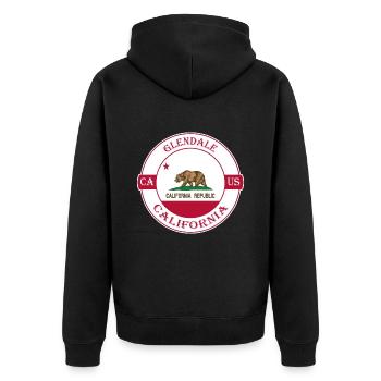 Glendale California Flag USA Travel Souvenir Badge - Veste à capuche bio Premium Unisexe - noir - Dos - Nico (187cm)