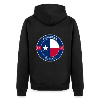 Pasadena Texas Flag USA Travel Souvenir Badge - Veste à capuche bio Premium Unisexe - noir - Dos - Nico (187cm)