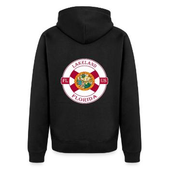 Lakeland Florida Flag USA Travel Souvenir Badge - Veste à capuche bio Premium Unisexe - noir - Dos - Nico (187cm)