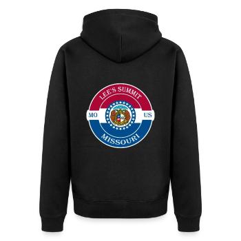 LeeS Summit Missouri Flag USA Souvenir Badge - Veste à capuche bio Premium Unisexe - noir - Dos - Nico (187cm)