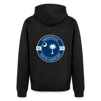 Greenville South Carolina Flag USA Travel Souvenir - Unisex Premium Organic Zip Hoodie - black - Back - Nico (187cm)