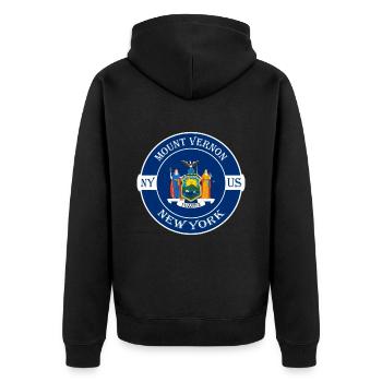 unt Vernon New York Flag USA Badge souvenir - Veste à capuche bio Premium Unisexe - noir - Dos - Nico (187cm)