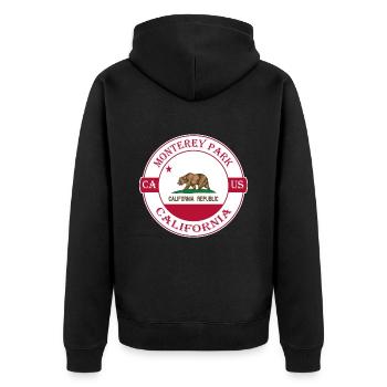 nterey Park California Flag USA Souvenir Logo - Veste à capuche bio Premium Unisexe - noir - Dos - Nico (187cm)