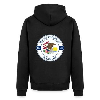 unt Prospect Illinois Flag USA Badge souvenir - Veste à capuche bio Premium Unisexe - noir - Dos - Nico (187cm)