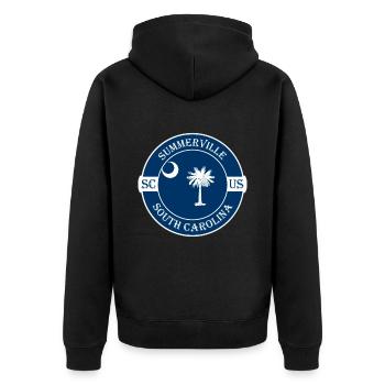 Summerville South Carolina Flag USA Souvenir - Unisex Premium Organic Zip Hoodie - black - Back - Nico (187cm)