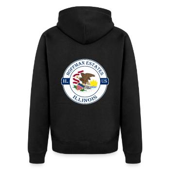 Hoffman Estates Illinois Flag USA Souvenir Logo - Veste à capuche bio Premium Unisexe - noir - Dos - Nico (187cm)