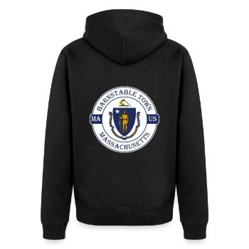 Barnstable Town Massachusetts Flag USA Souvenir - Veste à capuche bio Premium Unisexe - noir - Dos - Nico (187cm)