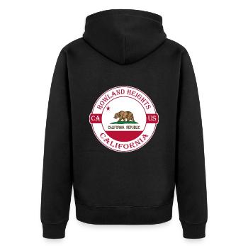 Rowland Heights California Flag USA Souvenir - Unisex Premium Organic Zip Hoodie - black - Back - Nico (187cm)