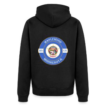 Maplewood Minnesota Flag USA Travel Souvenir Badge - Veste à capuche bio Premium Unisexe - noir - Dos - Nico (187cm)