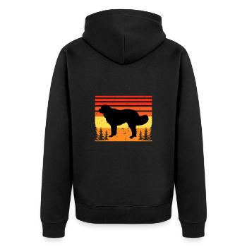 Landseer Dog Lover Silhouette Vintage Sunset - Veste à capuche bio Premium Unisexe - noir - Dos - Nico (187cm)