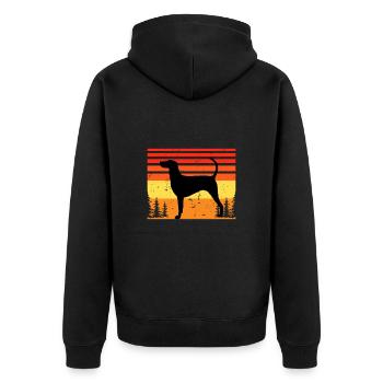 Kerry Beagle Dog Lover Silhouette Vintage Sunset - Veste à capuche bio Premium Unisexe - noir - Dos - Nico (187cm)