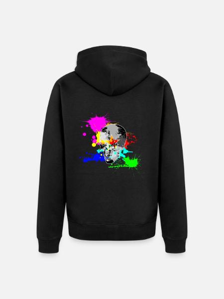Skull Star splash - Veste à capuche bio Premium Unisexe - noir