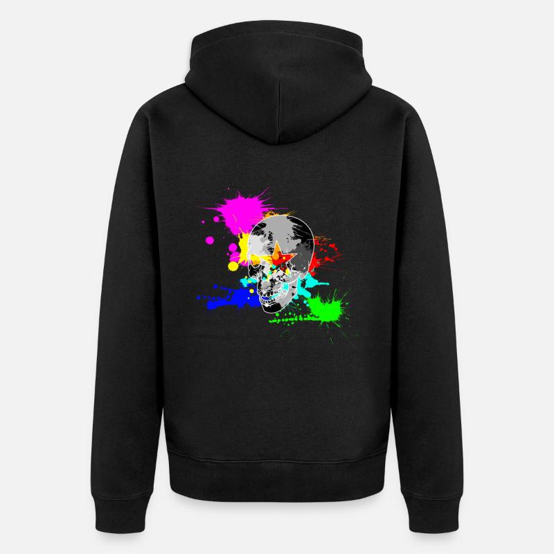 Skull Star splash - Veste à capuche bio Premium Unisexe - noir