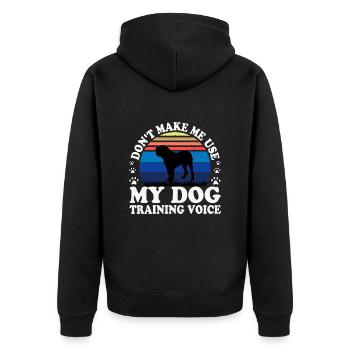 Alano Espanol Dog Lover Silhouette Vintage Sunset - Veste à capuche bio Premium Unisexe - noir - Dos - Nico (187cm)