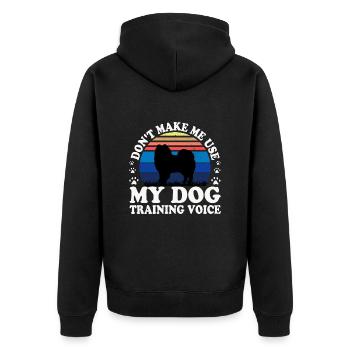 American Eskimo Dog Love Silhouette Vintage Sunset - Veste à capuche bio Premium Unisexe - noir - Dos - Nico (187cm)