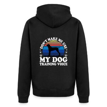 Ariege Pointer Dog Lover Silhouette Vintage Sunset - Unisex Premium Organic Zip Hoodie - black - Back - Nico (187cm)