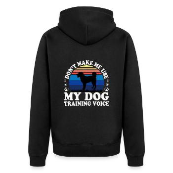 Appenzeller Sennenhund Hundesilhouette Retro Sonnenuntergang - Unisex Premium Bio Zip Hoodie - Schwarz - Hinten - Nico (187cm)