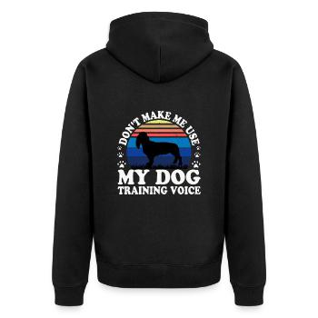 Basset Artesien Normand Dog Silhouette Retro Sun - Unisex Premium Organic Zip Hoodie - black - Back - Nico (187cm)
