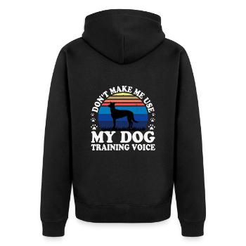 Berger Belge Malinois Chien Silhouette Rétro - Veste à capuche bio Premium Unisexe - noir - Dos - Nico (187cm)