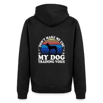 Berger Belge Tervuren Chien Silhouette Rétro - Veste à capuche bio Premium Unisexe - noir - Dos - Nico (187cm)