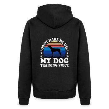 Noir Et Tan Coonhound Chien Silhouette Rétro Soleil - Veste à capuche bio Premium Unisexe - noir - Dos - Nico (187cm)