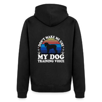Noir Terrier Russe Chien Silhouette Rétro Coucher de Soleil - Veste à capuche bio Premium Unisexe - noir - Dos - Nico (187cm)