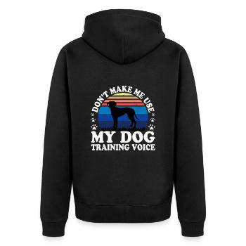 Blue Lacy Dog Lover Silhouette Vintage Sunset - Veste à capuche bio Premium Unisexe - noir - Dos - Nico (187cm)