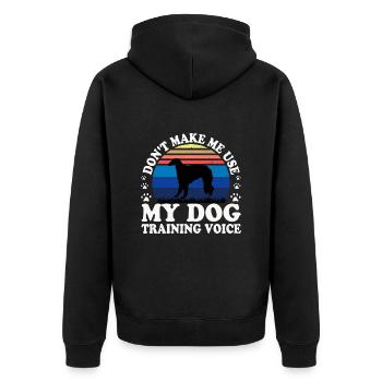 Borzoi Dog Lover Silhouette Vintage Sunset - Unisex Premium Organic Zip Hoodie - black - Back - Nico (187cm)