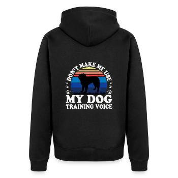 Bosnischer grobhaariger Hund Hund Silhouette Retro - Unisex Premium Bio Zip Hoodie - Schwarz - Hinten - Nico (187cm)