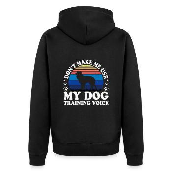 Border Collie Dog Lover Silhouette Vintage Sunset - Veste à capuche bio Premium Unisexe - noir - Dos - Nico (187cm)