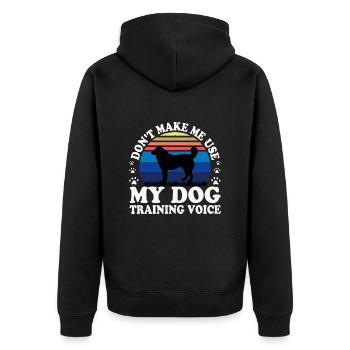 Bucovina Berger Chien Amour Silhouette Rétro Coucher de Soleil - Veste à capuche bio Premium Unisexe - noir - Dos - Nico (187cm)