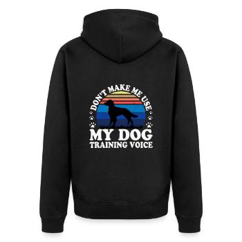 Britanny Dog Lover Silhouette Vintage Sunset - Veste à capuche bio Premium Unisexe - noir - Dos - Nico (187cm)