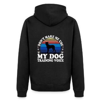Cao Fila De Seo Miguel Dog Silhouette Retro Sunset - Veste à capuche bio Premium Unisexe - noir - Dos - Nico (187cm)