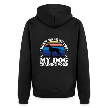 Cesky Fousek Hundeliebhaber Silhouette Vintage Sonnenuntergang - Unisex Premium Bio Zip Hoodie - Schwarz - Hinten - Nico (187cm)