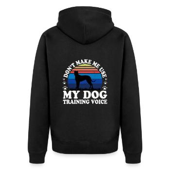Cordoba Fighting Dog Lover Silhouette Retro Sunset - Unisex Premium Organic Zip Hoodie - black - Back - Nico (187cm)