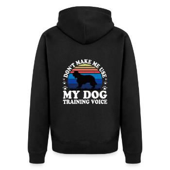Cocker Spaniel Dog Lover Silhouette Vintage Sunset - Unisex Premium Organic Zip Hoodie - black - Back - Nico (187cm)