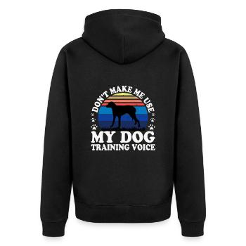 Chien Français Blanc et Orange Dog Silhouette - Veste à capuche bio Premium Unisexe - noir - Dos - Nico (187cm)