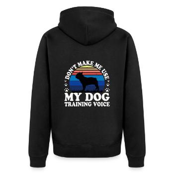 Amoureux du Bouledogue Français Silhouette Vintage Coucher de Soleil - Veste à capuche bio Premium Unisexe - noir - Dos - Nico (187cm)