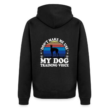 Galgo Espanol Dog Lover Silhouette Vintage Sunset - Unisex Premium Organic Zip Hoodie - black - Back - Nico (187cm)