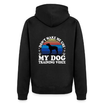 Épagneul Français Dog Lover Silhouette Vintage Sunset - Veste à capuche bio Premium Unisexe - noir - Dos - Nico (187cm)