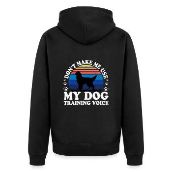 Gordon Setter Hundeliebhaber Silhouette Vintage Sonnenuntergang - Unisex Premium Bio Zip Hoodie - Schwarz - Hinten - Nico (187cm)