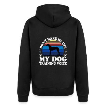 Grey Hound Dog Lover Silhouette Vintage Sunset - Veste à capuche bio Premium Unisexe - noir - Dos - Nico (187cm)