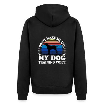 Grand Anglo Francais Tricolore Hundesilhouette - Unisex Premium Bio Zip Hoodie - Schwarz - Hinten - Nico (187cm)