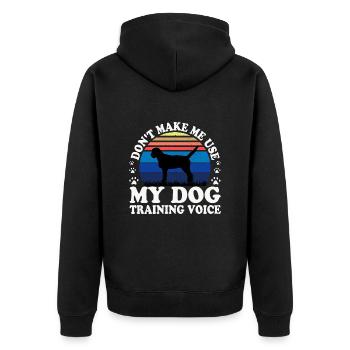 Griffon Fauve De Bretagne Dog Silhouette Retro - Unisex Premium Organic Zip Hoodie - black - Back - Nico (187cm)