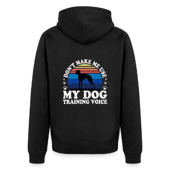 Italian Greyhound Dog Love Silhouette Retro Sunset - Unisex Premium Organic Zip Hoodie - black - Back - Nico (187cm)